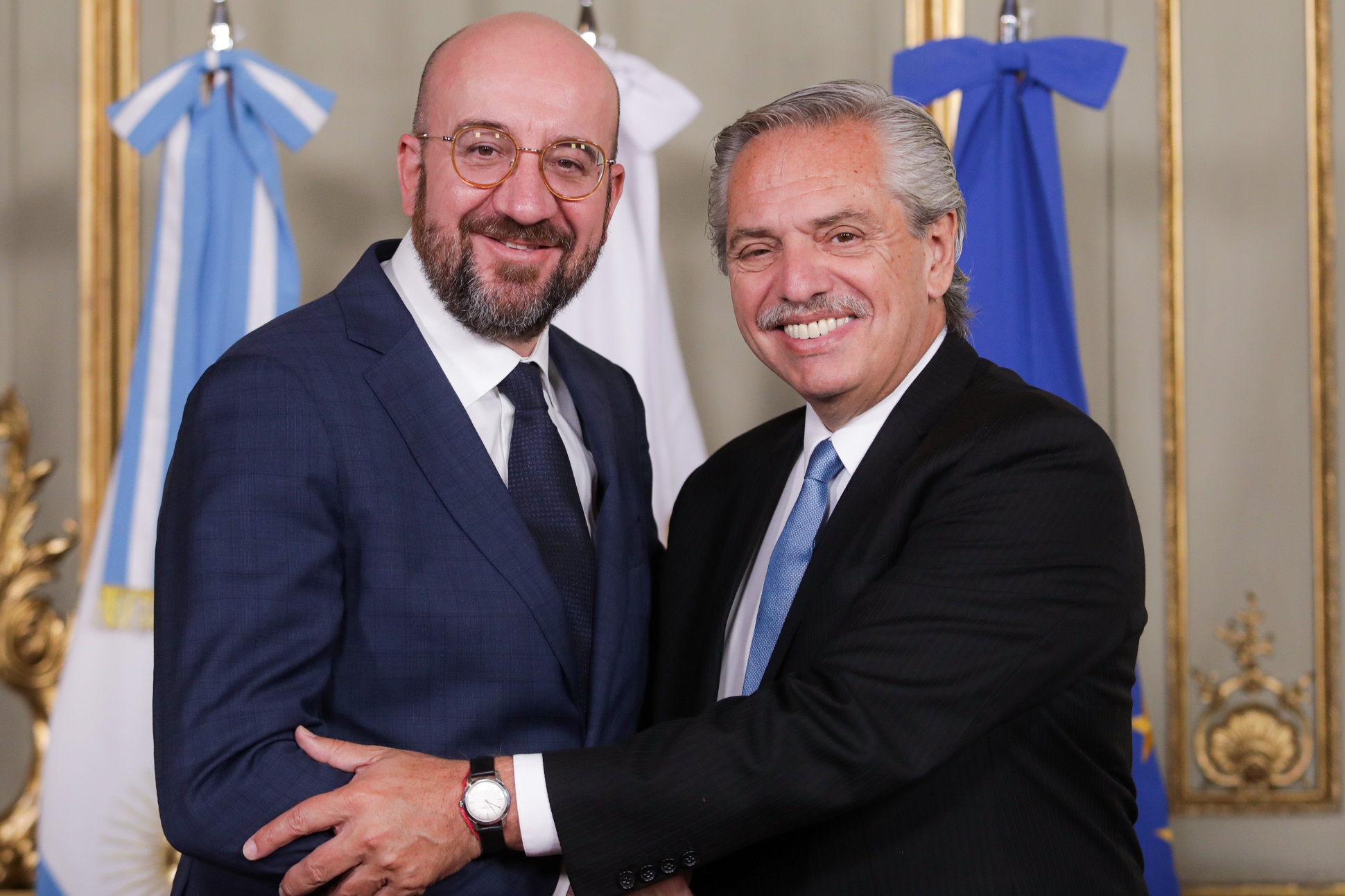 Alberto Fernández se reunió con el titular del Consejo Europeo, Charles Michel