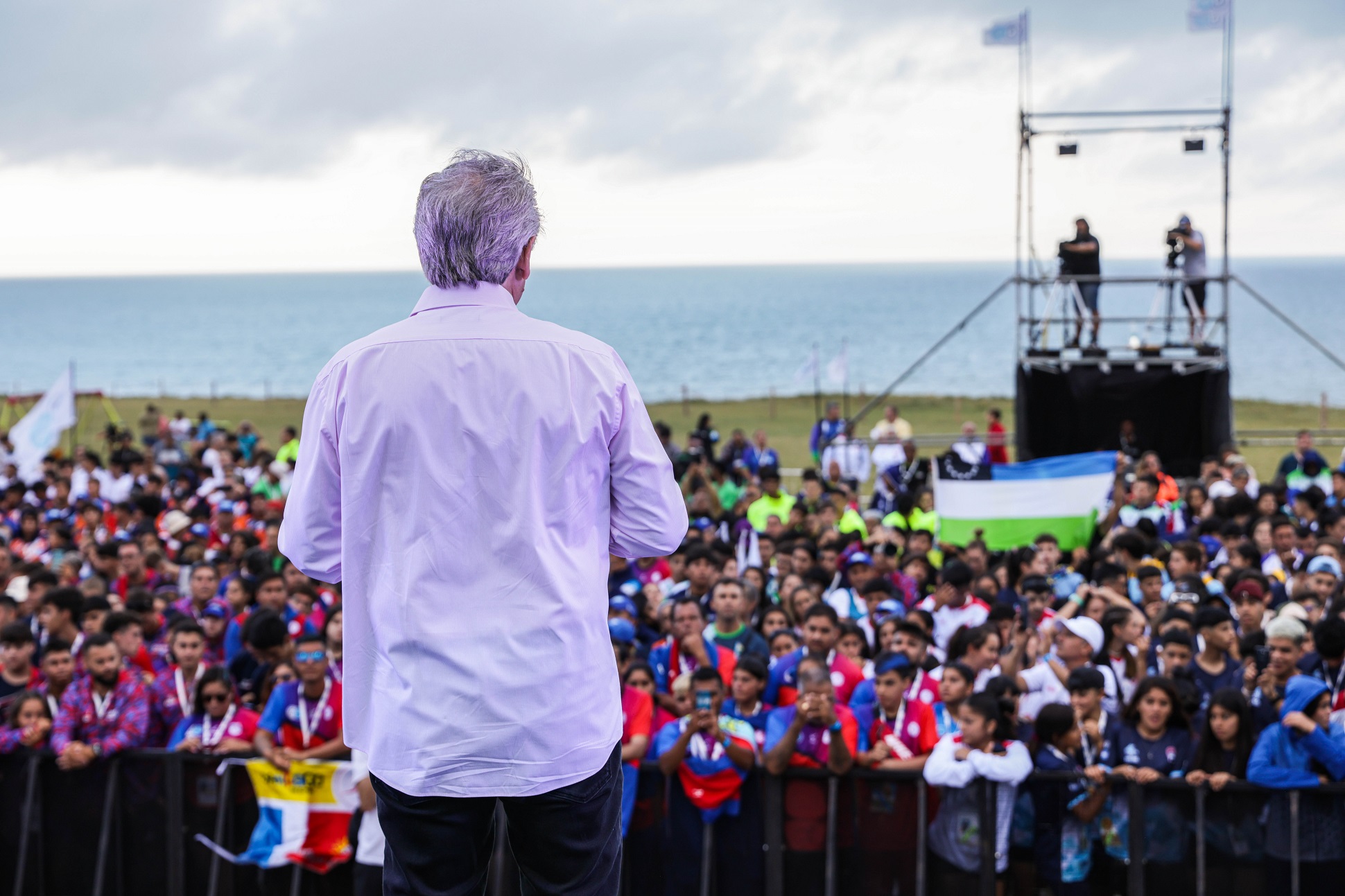 El presidente inauguró los Juegos Nacionales Evita de Playa en Chapadmalal