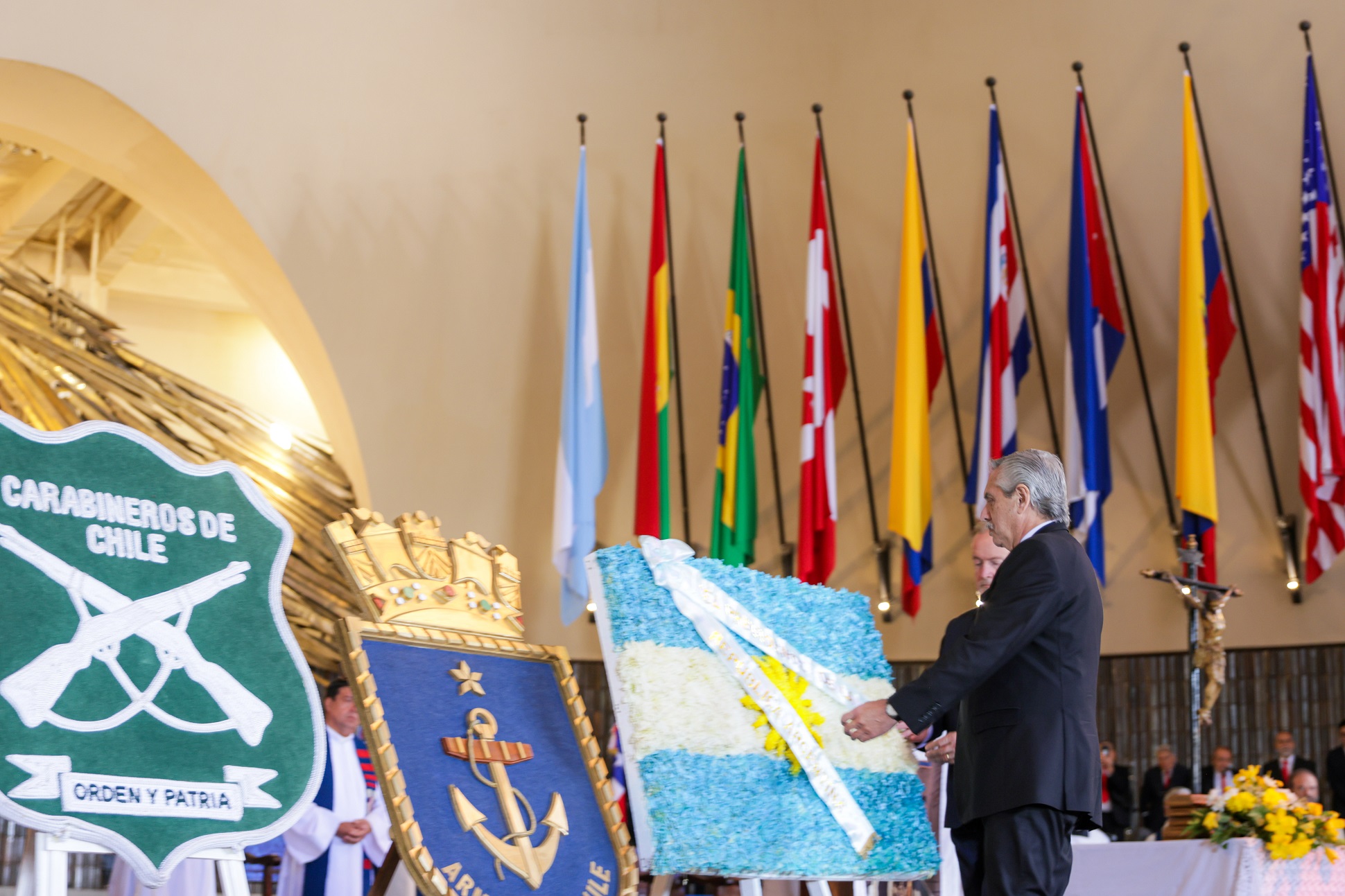 Alberto Fernández y Gabriel Boric encabezaron en Chile la conmemoración de los 205 años del Abrazo de Maipú