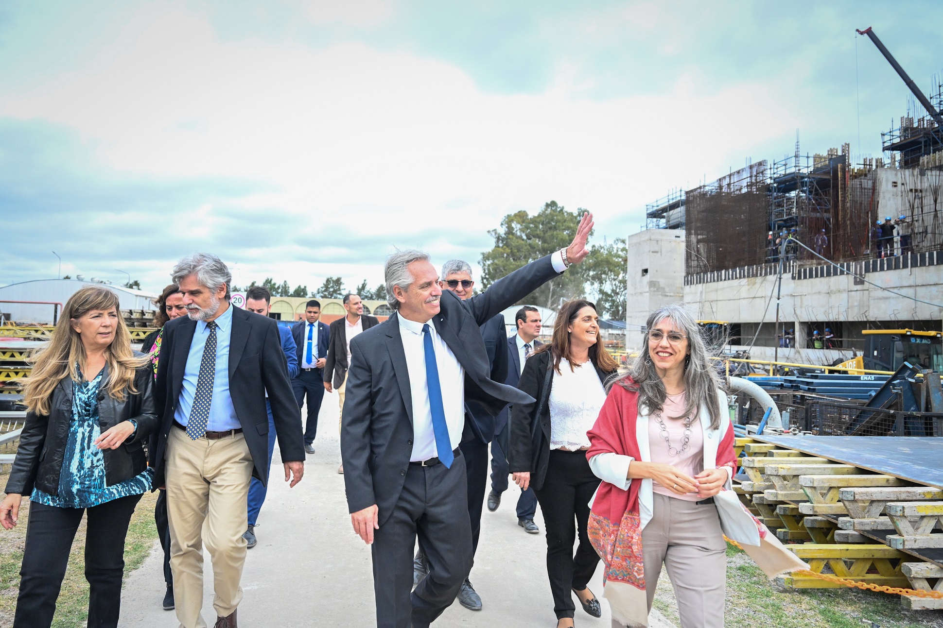 El presidente recorrió las obras del primer reactor de potencia 100% argentino