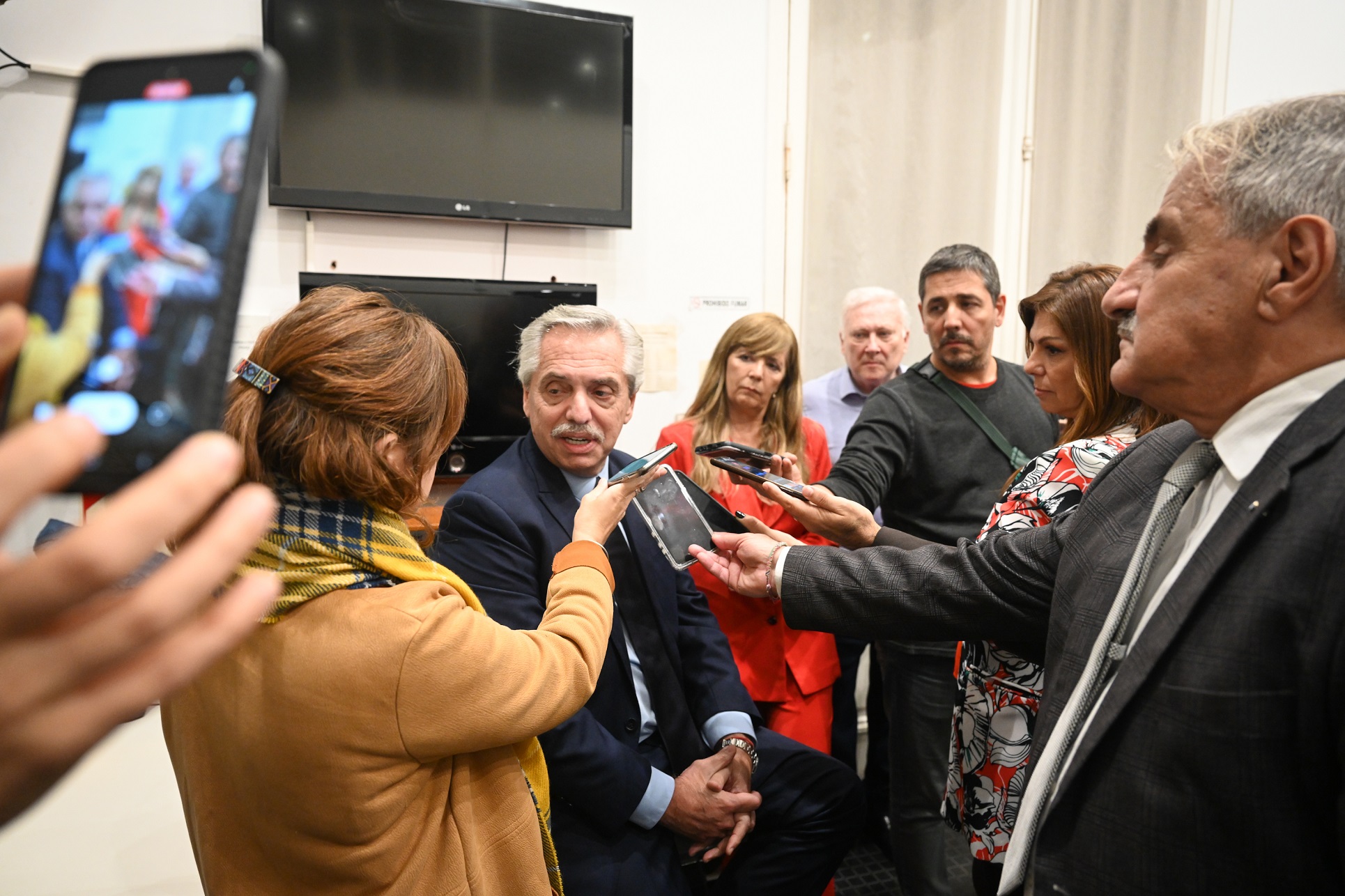 El pesidente saludó en su día a la prensa acreditada en Casa Rosada