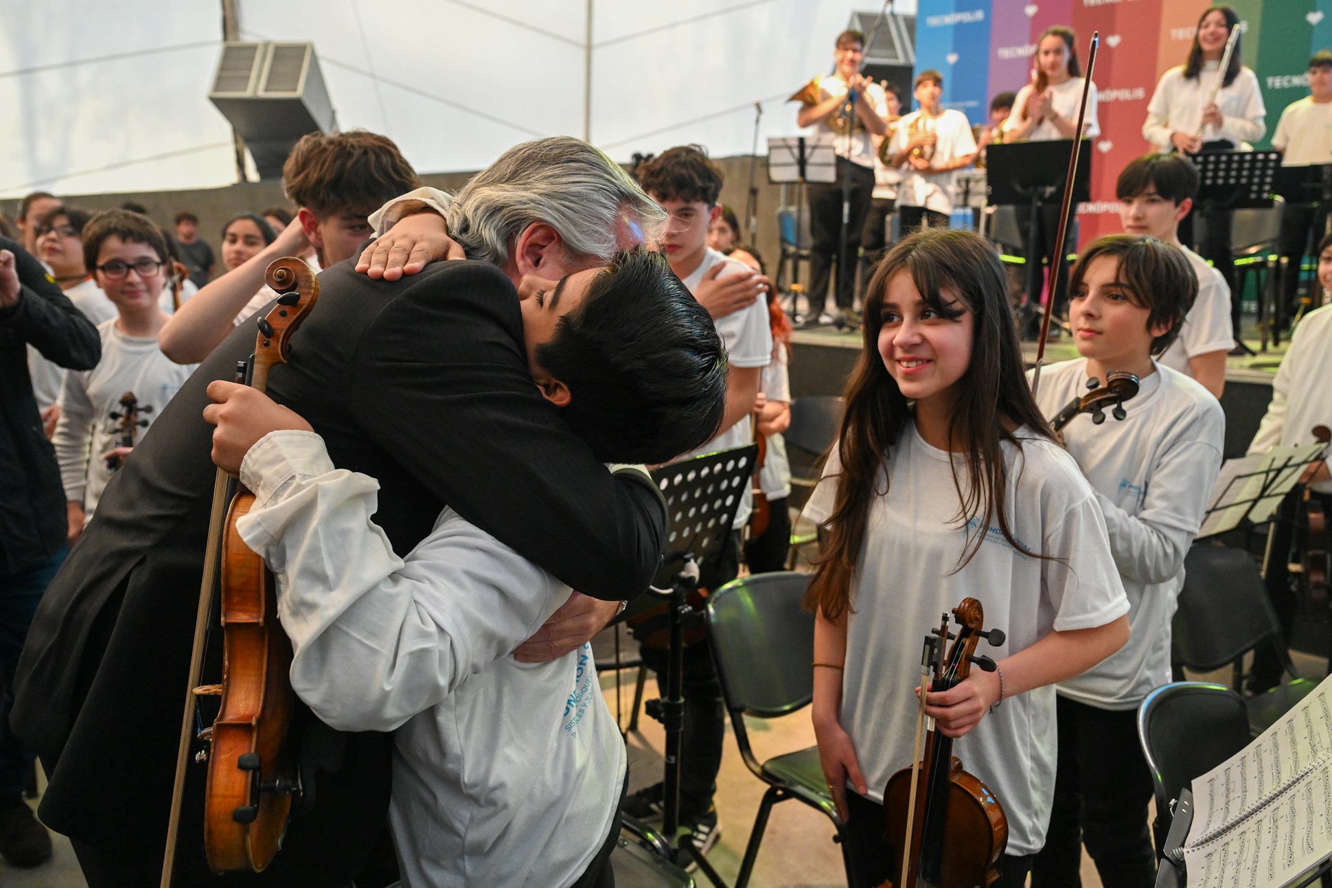 El presidente encabezó el cierre del Encuentro Federal de Orquestas Infantiles y Juveniles de Argentina en Tecnópolis