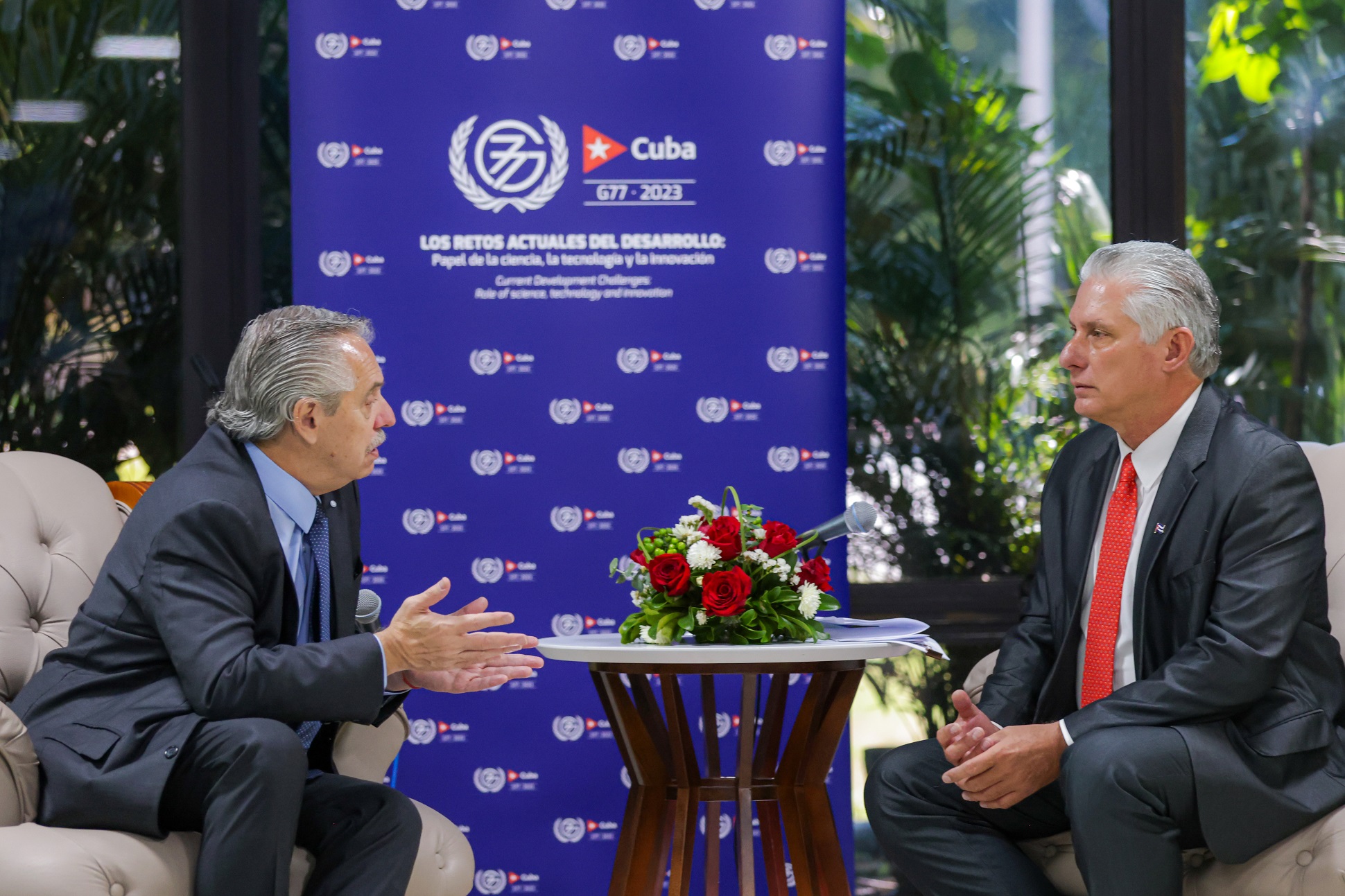 El presidente se reunió con su par de Cuba, Miguel Díaz-Canel