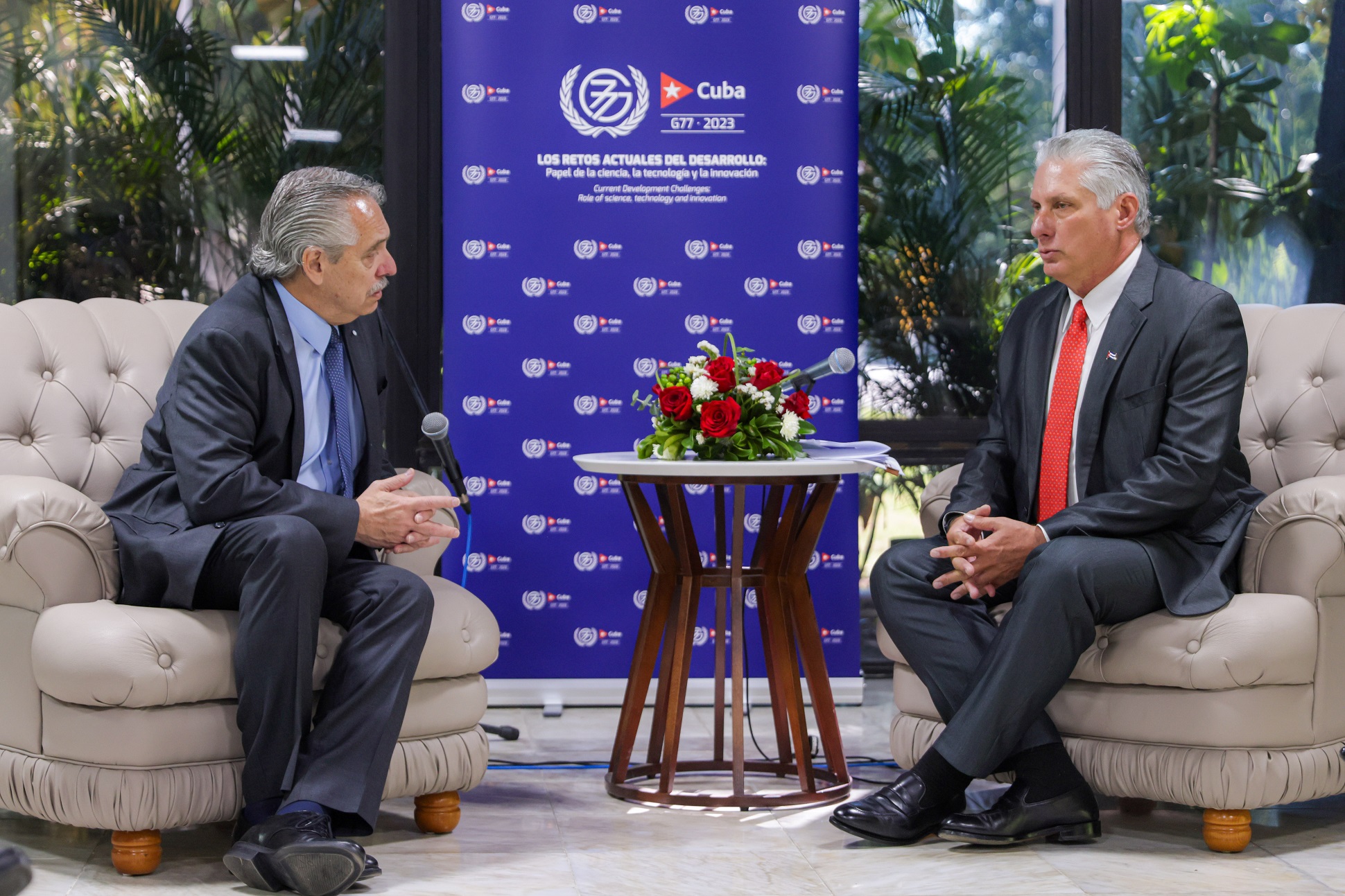 El presidente se reunió con su par de Cuba, Miguel Díaz-Canel