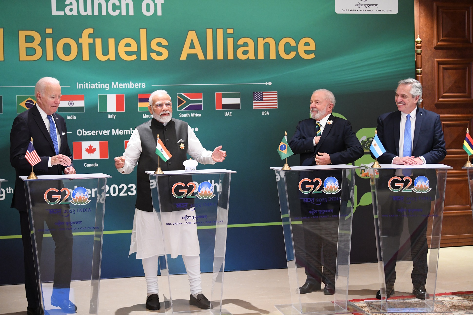 El presidente participó del lanzamiento de la Alianza Global de Biocombustibles