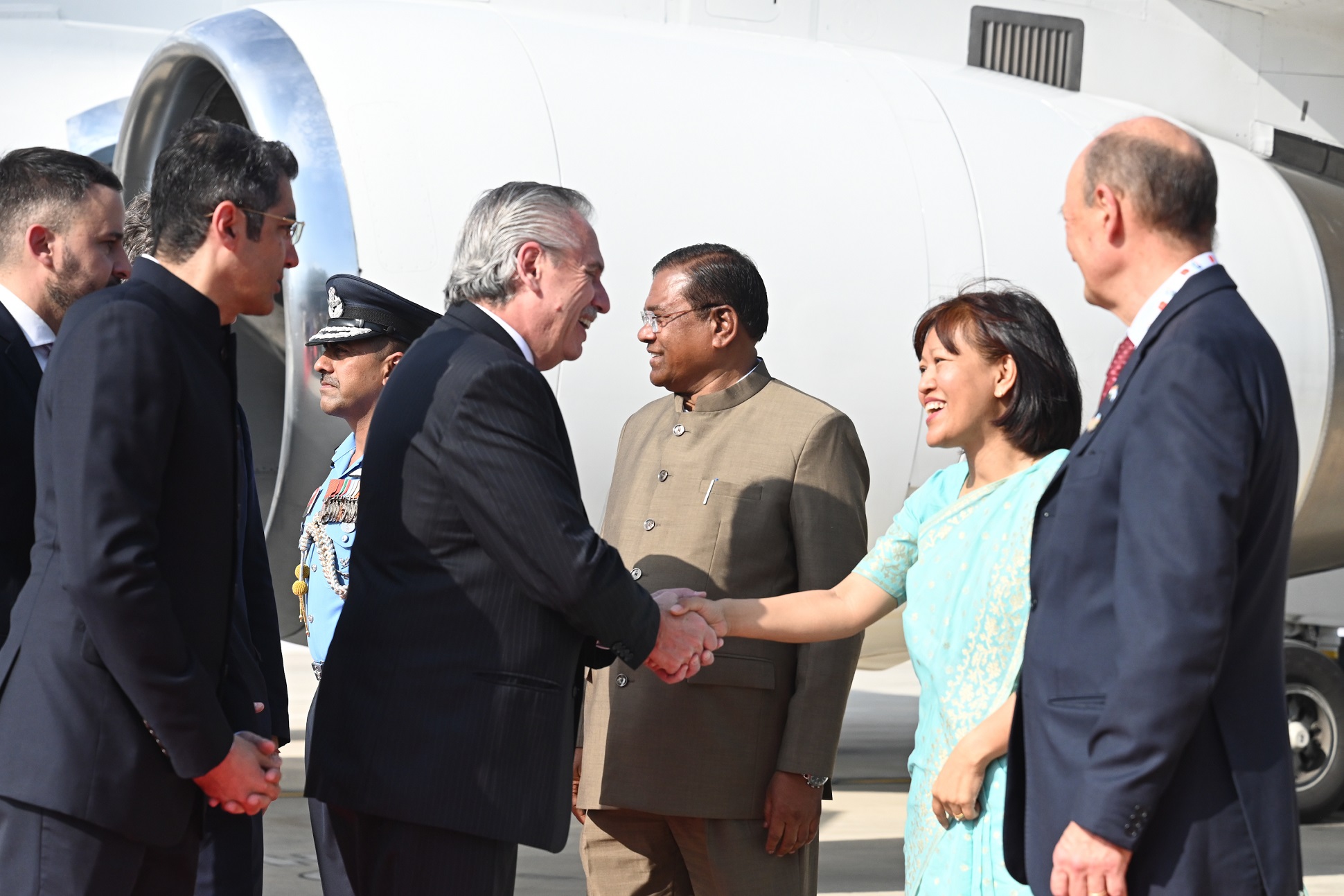 El presidente arribó a la India para participar de la Cumbre del G20