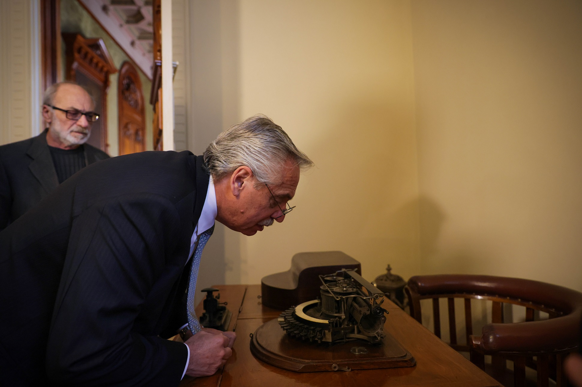 El presidente recorrió obras de restauración y puesta en valor de la ex sede de la Biblioteca Nacional y de la Basílica San Francisco de Asís