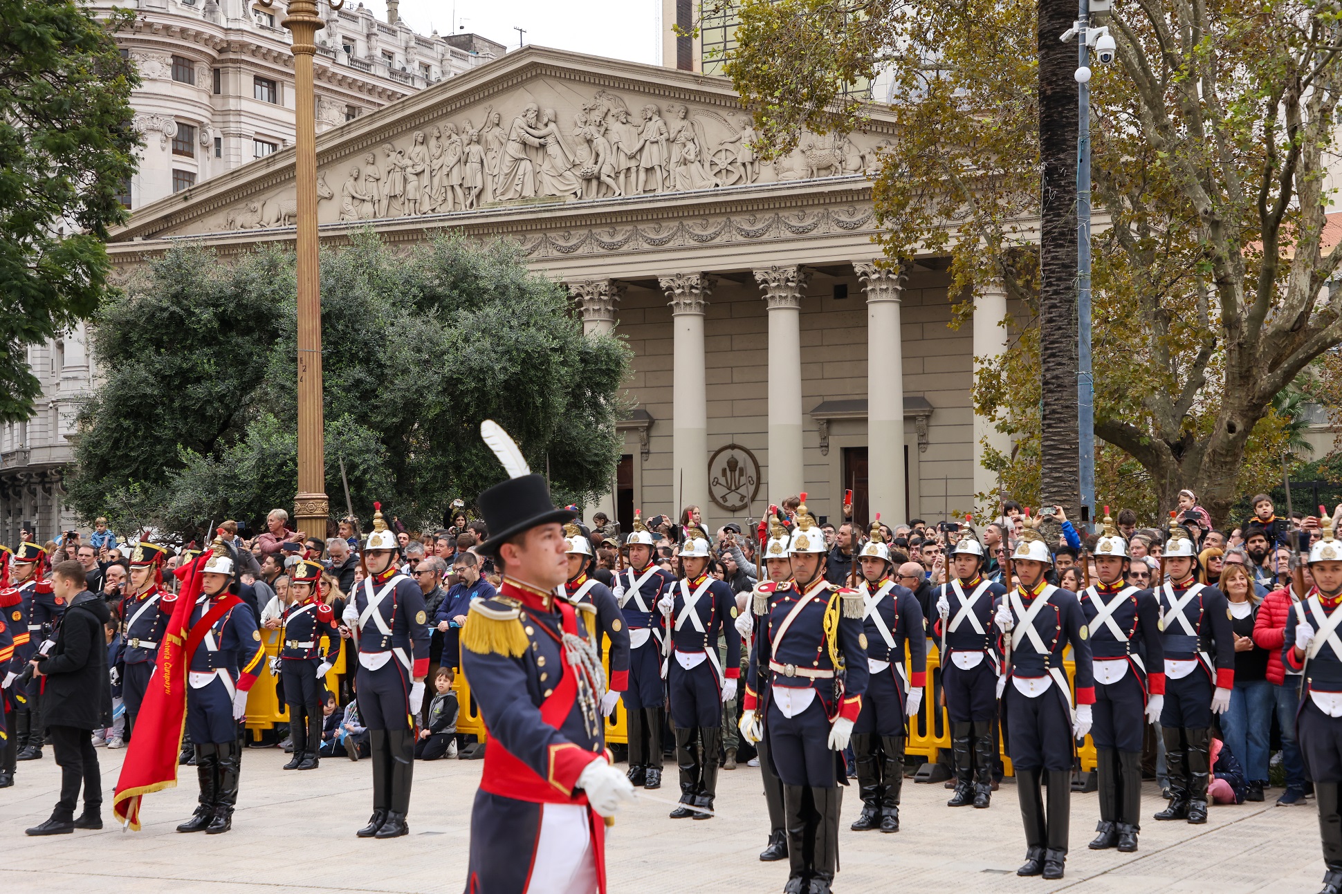 Historic Changing of the Guard with the Regiments of Grenadiers, Patricios and General Iriarte in Plaza de Mayo