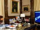 Cristina Fernández en el despacho presidencial