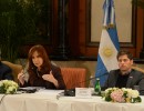 La Presidenta durante su discurso ante empresarios chinos en Beijing.