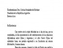 El presidente Xi Jinping envió una carta a la jefa de Estado por su cumpleaños