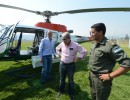 Aníbal Fernández recorrió en helicóptero la zona de Cholila, afectada por el incendio 