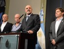 Carlos Tomada y Axel Kicillof en conferencia de prensa