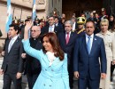 Cristina Fernández y su comitiva en la Basílica de Luján