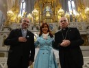 Cristina Fernández y monseñor Radrizzani en la Basílica de Luján