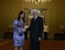 La Presidenta se reunió con su par de Italia, Sergio Mattarella.