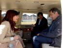 La Presidenta en Rosario, junto  Daniel Scioli y Carlos Zanini, momentos antes del acto en conmemoración del Día de la Bandera, Rosario. 