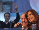 Cristina Fernández y Oscar Jorge en un acto en Santa Rosa, La Pampa