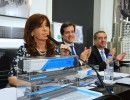 Cristina Fernández, Lino Barañao y Mariano Recalde
