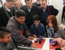 Cristina Fernández con alumnos de la Villa 20