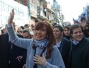 Cristina Fernández, Axel Kicillof y Mariano Recalde en Villa 20