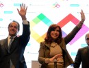 Cristina Fernández, Daniel Scioli y Anìbal Fernández en Tecnópolis