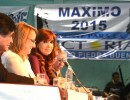 Cristina Fernández, Alicia Kirchner y Carlos Zannini en Río Gallegos