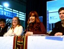 Cristina Fernández, Carlos Zannini, Alicia Kirchner y Axel Kicillof en Río Gallegos