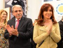 Cristina Fernández, Aníbal Fernández y Débora Giorgi en Casa de Gobierno