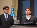 Axel Kicillof y el titular de la ANSES anuncian medidas de ayuda social para la provincia de Buenos Aires, en Casa Rosada.