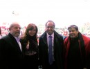 Cristina Fernández, Lula Da Silva, Daniel Scioli y Mario Ishii en José C. Paz