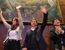 Cristina Fernández de Kirchner, Axel Kicillof y Carlos Zannini en la Facultad de Odontología de la UBA