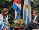 Cristina Fernández y Raúl Castro, juntos en La Habana.
