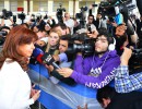 Cristina Fernández dialoga con la prensa en Río Gallegos