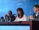Cristina Fernández, Lino Barañao y Axel Kicillof en el Polo Científico Tecnológico