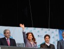 Cristina Fernández, Aníbal Fernández, Axel Kicillof y Daniel Gollan en el Hospital Posadas