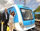 Cristina Fernández y Florencio Randazzo en la estación Quilmes del FFCC Roca