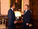 El presidente Mauricio Macri recibió al ex candidato presidencial por el Frente para la Victoria,  D