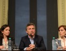 Mauricio Macri, Gabriela Michetti y Carolina Stanley en Sala de Conferencias de Casa de Gobierno