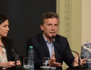 Mauricio Macri, Gabriela Michetti y Carolina Stanley en Sala de Conferencias de Casa de Gobierno