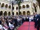 El Presidente compartió un brindis con los trabajadores de la Casa Rosada, con motivo de la celebrac