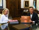 Mauricio Macri y Kris Tompkins en Casa de Gobierno