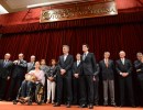 El Presidente, junto la Vicepresidenta, en la asunción del presidente del Banco Nación Argentina.