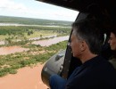 El Presidente sobrevuela áreas inundadas