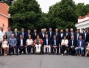 El presidente Mauricio Macri, junto a gobernadores en Olivos