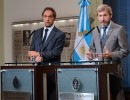 Conferencia de prensa del ministro de Interior, Rogelio Frigerio, y Daniel Scioli, en Casa Rosada.