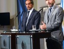 Conferencia de prensa del ministro de Interior, Rogelio Frigerio, y Daniel Scioli, en Casa Rosada.