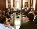 Mauricio Macri, Gustavo Bordet, Rogelio Frigerio y funcionarios