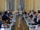 Rogelio Frigerio, Juan Schiaretti y funcionarios del Gobierno en Casa Rosada