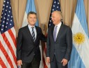 El presidente Mauricio Macri se reunió  en Davos con el vicepresidente de los Estados Unidos, Joe Bi